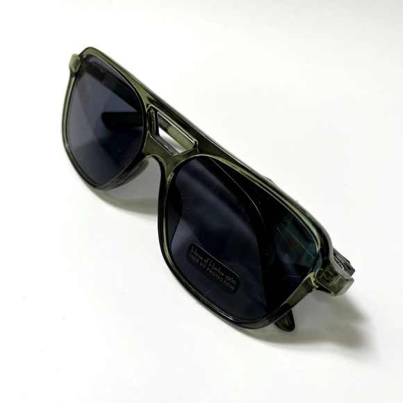 NWT Original HOUSE OF HARLOW Double Bridge Aviator Sunglasses Solid Acetate GREN - Picture 6 of 6